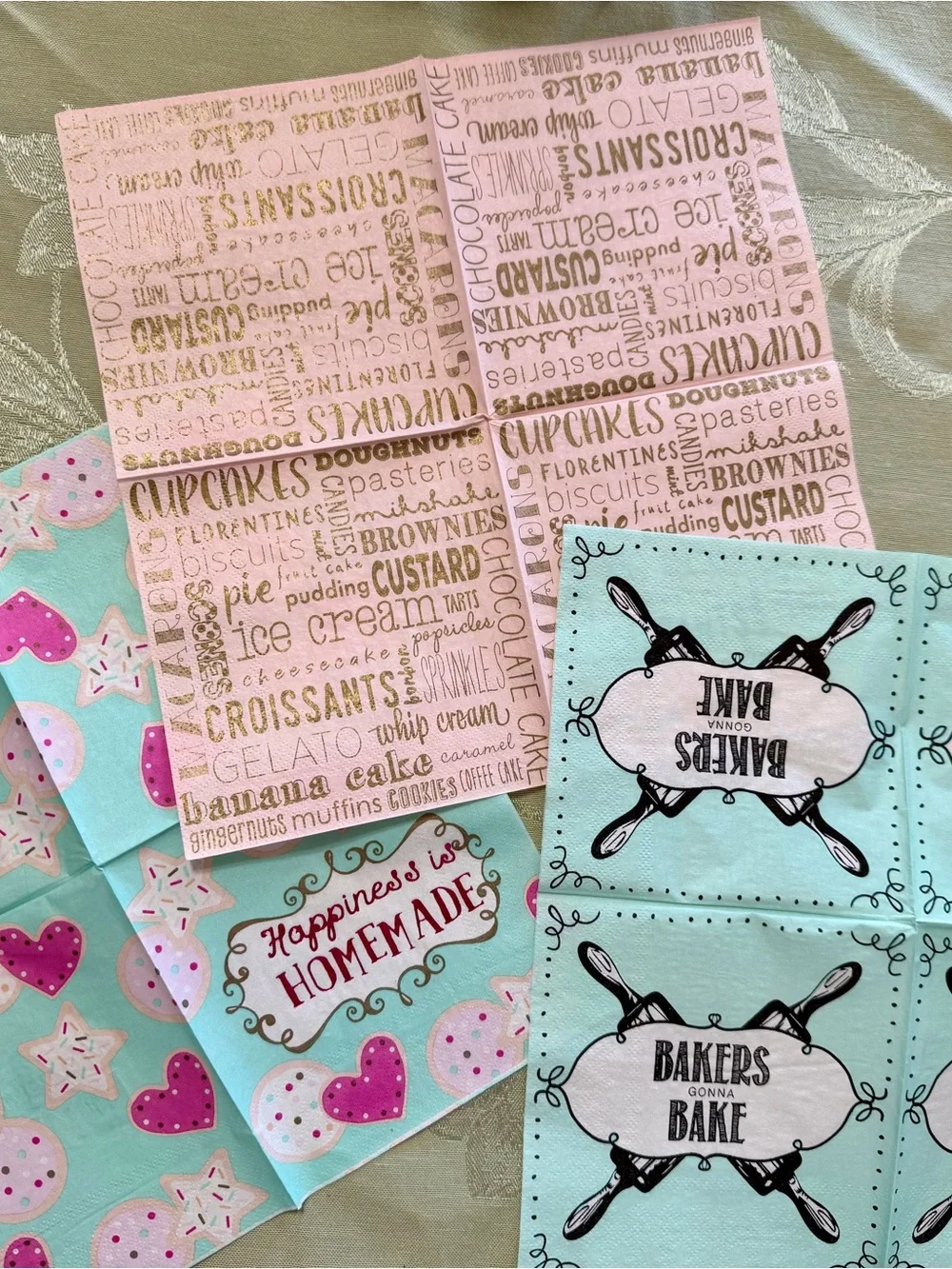 10 Baking, Café & Beverage Paper Napkins – Decoupage / Junk Journal Craft Bundle
